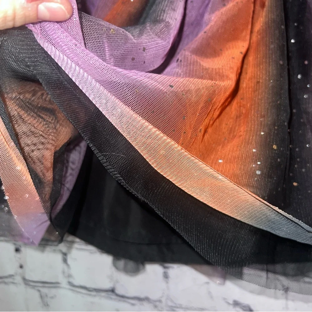 Cat & Jack Girls Halloween Glitter Tulle Skirt Size‎ 6/7